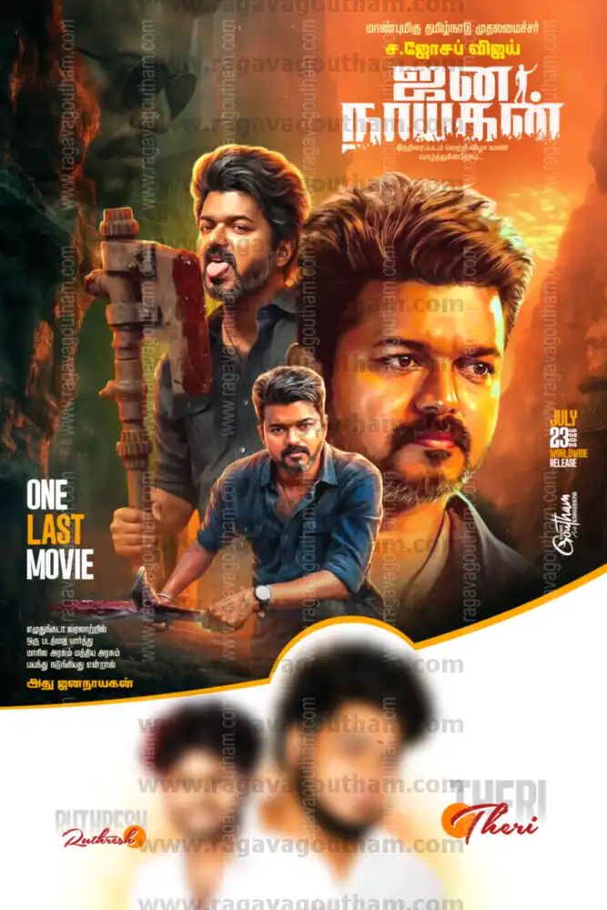 Thalapathy Vijay Jana Nayagan Vertical Political Flex Banner Design